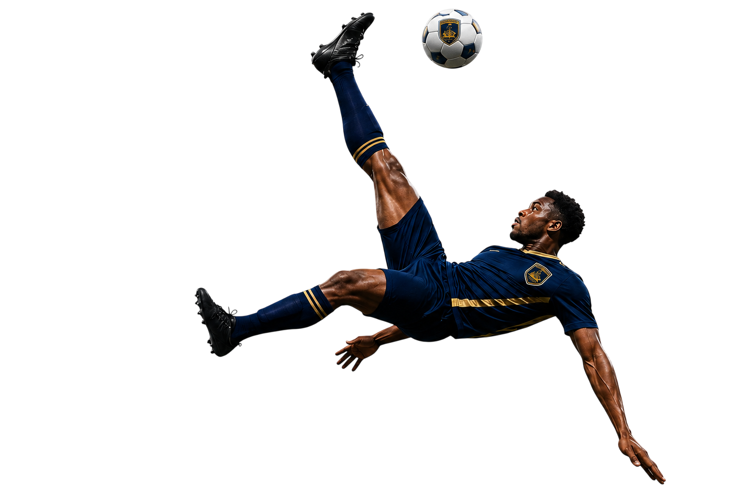 Boston Harbor FC player performing an overhead kick